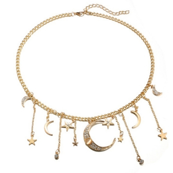 Moon & Stars Celestial Boho Necklace - Picture 6 of 6